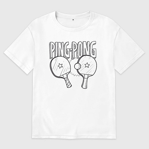 Мужская футболка оверсайз Пинг понг / Белый – фото 1