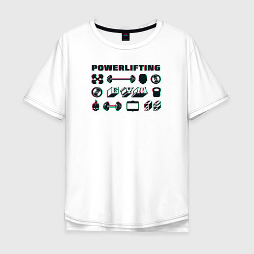 Мужская футболка оверсайз Powerlifting / Белый – фото 1