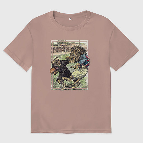 Мужская футболка оверсайз English Rugby / Пыльно-розовый – фото 1