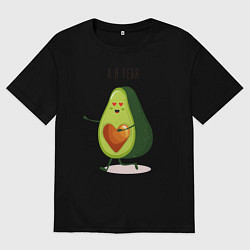 Футболка оверсайз мужская Аовокадо любовь, цвет: черный