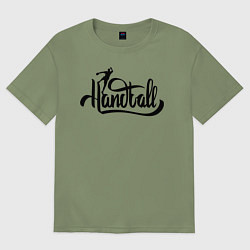 Мужская футболка оверсайз Handball lettering