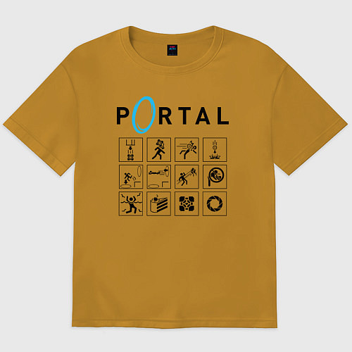 Мужская футболка оверсайз PORTAL / Горчичный – фото 1