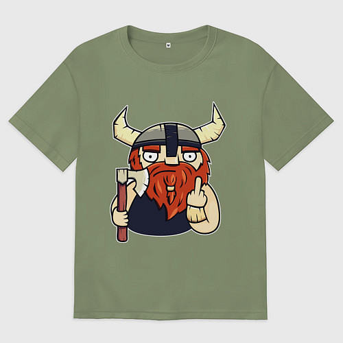 Мужская футболка оверсайз Викинг / Авокадо – фото 1