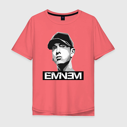 Мужская футболка оверсайз Eminem / Коралловый – фото 1