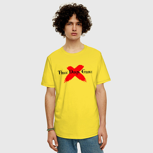 Мужская футболка оверсайз Three Days Grace / Желтый – фото 3