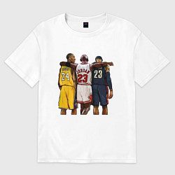 Футболка оверсайз мужская Bryant, Jordan, James, цвет: белый