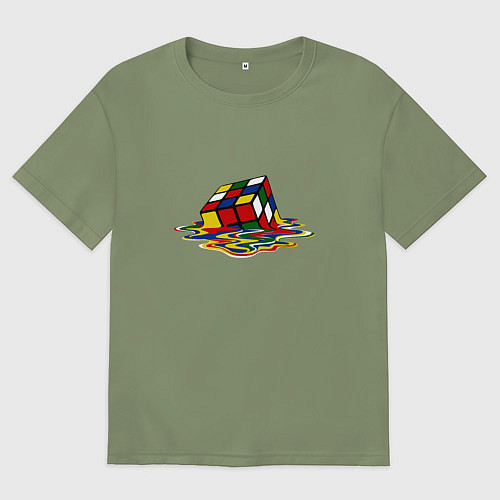 Мужская футболка оверсайз Кубик Рубика / Авокадо – фото 1