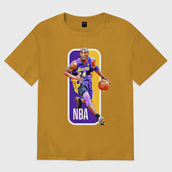 Футболка оверсайз мужская NBA Kobe Bryant, цвет: горчичный