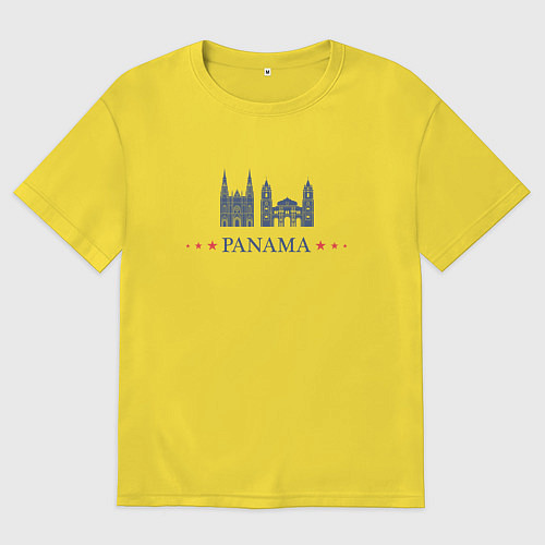 Мужская футболка оверсайз Панама / Желтый – фото 1
