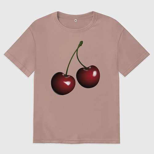 Мужская футболка оверсайз Вишня / Пыльно-розовый – фото 1