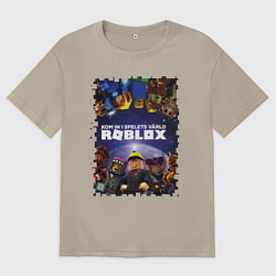 Футболка оверсайз мужская ROBLOX, цвет: миндальный