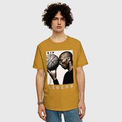 Футболка оверсайз мужская Kobe - RIP Legend, цвет: горчичный — фото 2