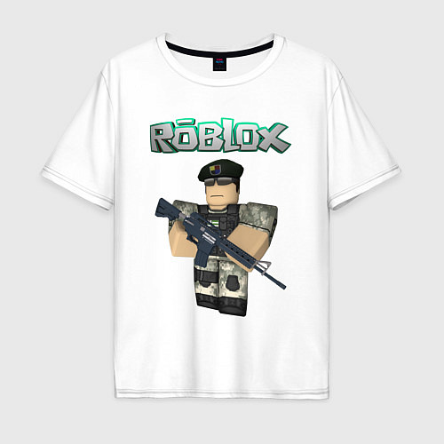 Мужская футболка оверсайз Roblox Defender / Белый – фото 1