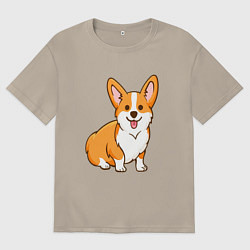 Мужская футболка оверсайз Корги