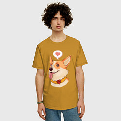 Футболка оверсайз мужская КОРГИ, цвет: горчичный — фото 2