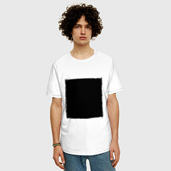 Футболка оверсайз мужская ЧЕРНЫЙ КВАДРАТ, цвет: белый — фото 2