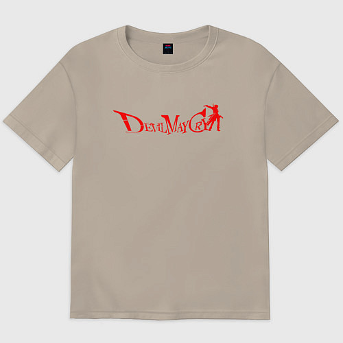 Мужская футболка оверсайз DEVIL MAY CRY DMC / Миндальный – фото 1