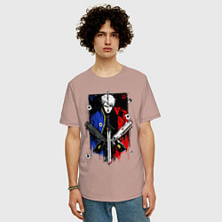 Футболка оверсайз мужская DMC, цвет: пыльно-розовый — фото 2