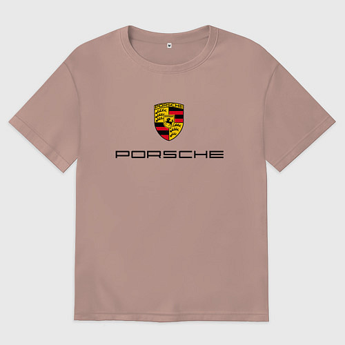 Мужская футболка оверсайз PORSCHE / Пыльно-розовый – фото 1