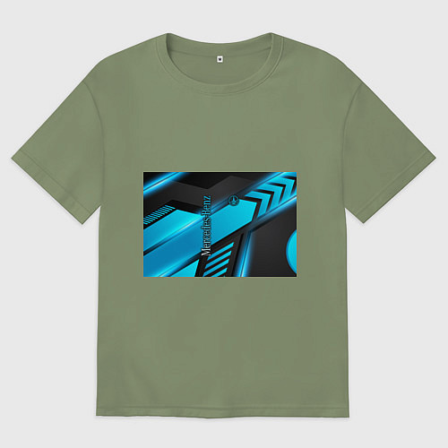 Мужская футболка оверсайз Mercedes-Benz / Авокадо – фото 1