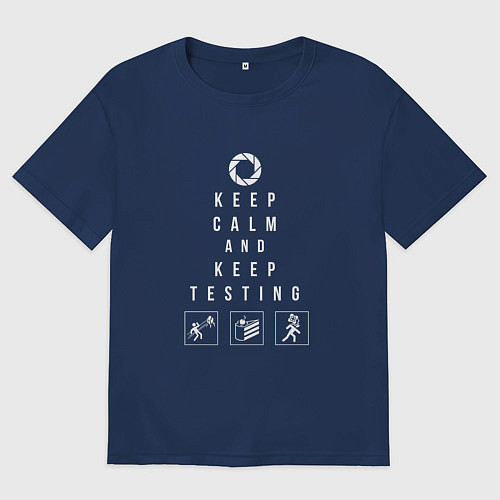 Мужская футболка оверсайз PORTAL / Тёмно-синий – фото 1