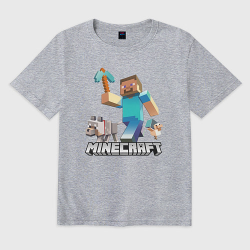 Мужская футболка оверсайз MINECRAFT / Меланж – фото 1