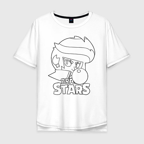 Мужская футболка оверсайз Brawl Stars раскраска / Белый – фото 1