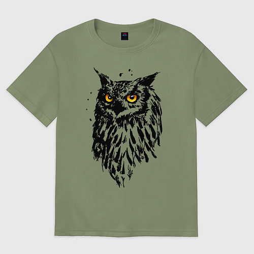 Мужская футболка оверсайз Сова / Авокадо – фото 1