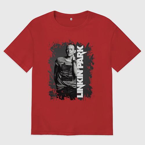 Мужская футболка оверсайз LINKIN PARK / Красный – фото 1