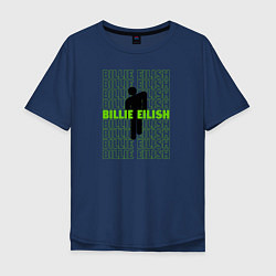 Футболка оверсайз мужская BILLIE EILISH logo, цвет: тёмно-синий