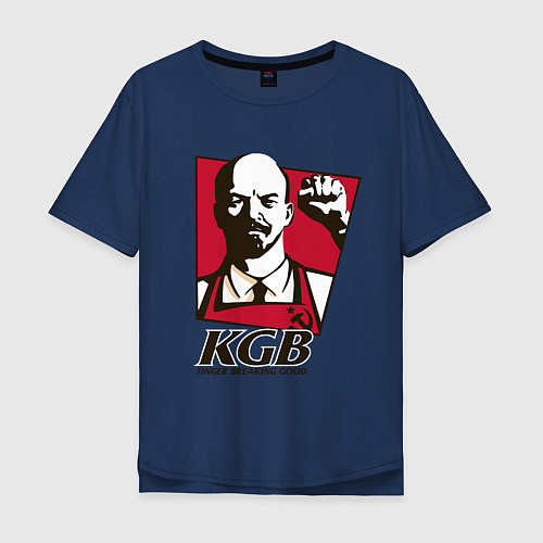 Мужская футболка оверсайз КГБ / Тёмно-синий – фото 1