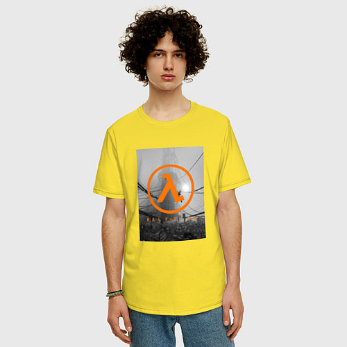 Мужская футболка оверсайз HALF-LIFE / Желтый – фото 3