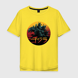 Футболка оверсайз мужская Godzilla in circle, цвет: желтый
