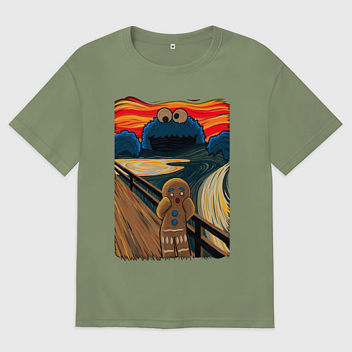 Мужская футболка оверсайз КОРЖИК КРИК / Авокадо – фото 1