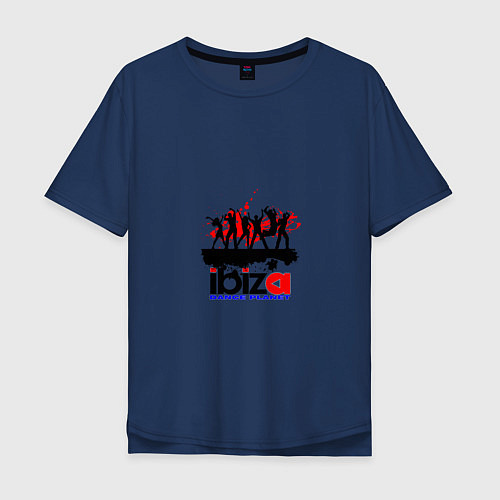 Мужская футболка оверсайз Ibiza Dance Planet / Тёмно-синий – фото 1