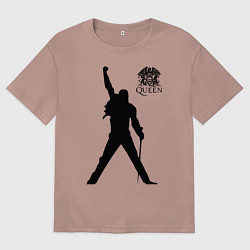Футболка оверсайз мужская Queen двусторонняя, цвет: пыльно-розовый