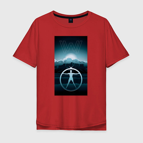 Мужская футболка оверсайз Westworld / Красный – фото 1