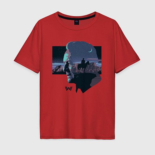 Мужская футболка оверсайз Westworld / Красный – фото 1