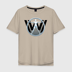 Футболка оверсайз мужская Westworld цвета миндальный — фото 1