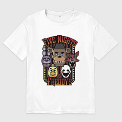 Футболка оверсайз мужская FIVE NIGHTS AT FREDDYS, цвет: белый