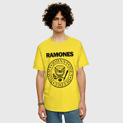 Футболка оверсайз мужская RAMONES, цвет: желтый — фото 2