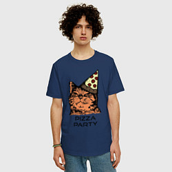 Футболка оверсайз мужская PIZZA PARTY, цвет: тёмно-синий — фото 2
