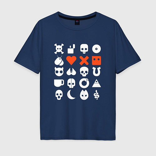 Мужская футболка оверсайз LOVE DEATH ROBOTS LDR / Тёмно-синий – фото 1