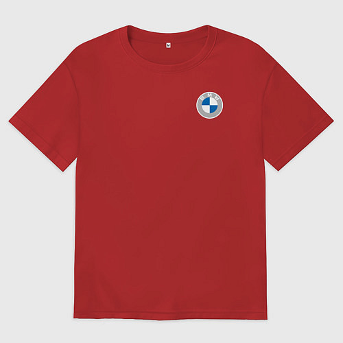 Мужская футболка оверсайз BMW LOGO 2020 / Красный – фото 1