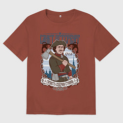 Футболка оверсайз мужская Санкт-Петербург, цвет: кирпичный