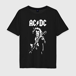 Футболка оверсайз мужская ACDC, цвет: черный