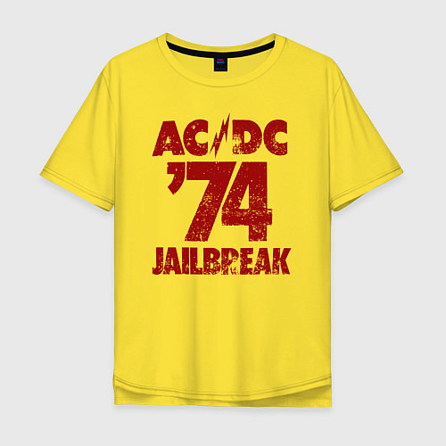 Мужская футболка оверсайз ACDC 74 jailbreak / Желтый – фото 1