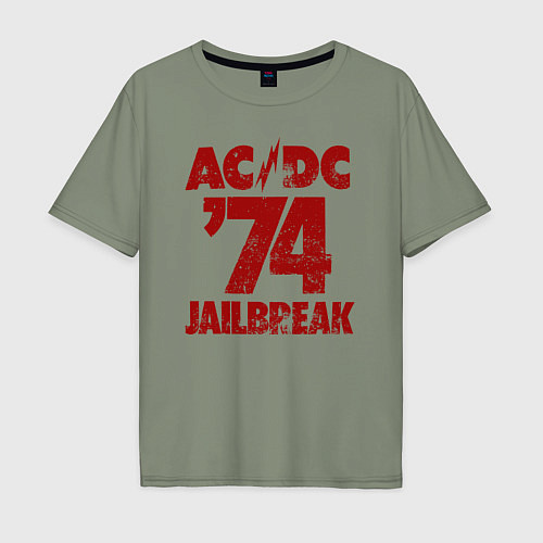 Мужская футболка оверсайз ACDC 74 jailbreak / Авокадо – фото 1