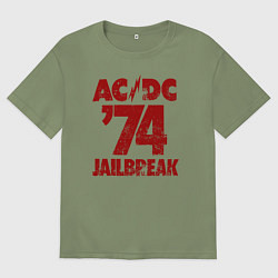 Футболка оверсайз мужская ACDC 74 jailbreak, цвет: авокадо