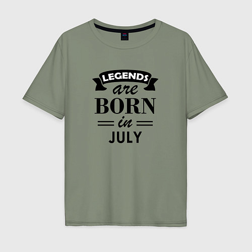 Мужская футболка оверсайз Legends are born in july / Авокадо – фото 1